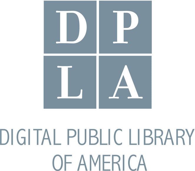 The logo of the Digital Public Library of America features four blue-gray squares with the white letters D, P, L, and A. Below, the words Digital Public Library of America appear in matching blue-gray text.